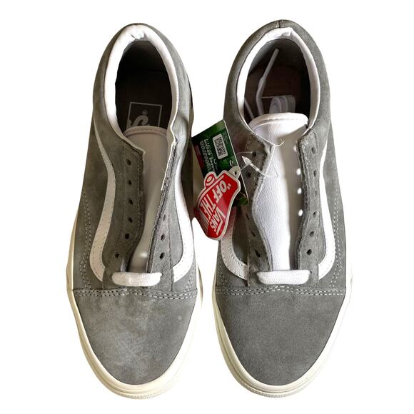 NWT VANS Old Skool Sneaker Pig Suede Drizzle Snow White Sz M5.0 W6.5 VN0A4BV518P - Picture 1 of 9